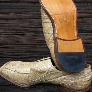 Genuine Horn-back Alligator Oxford Shoes Handcrafted In Italy.